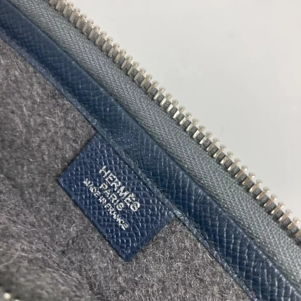 HERMES To Doo 29 Bag Pouch Bicolor Clutch bag felt / Leather gray/Navy - Picture 7 of 12
